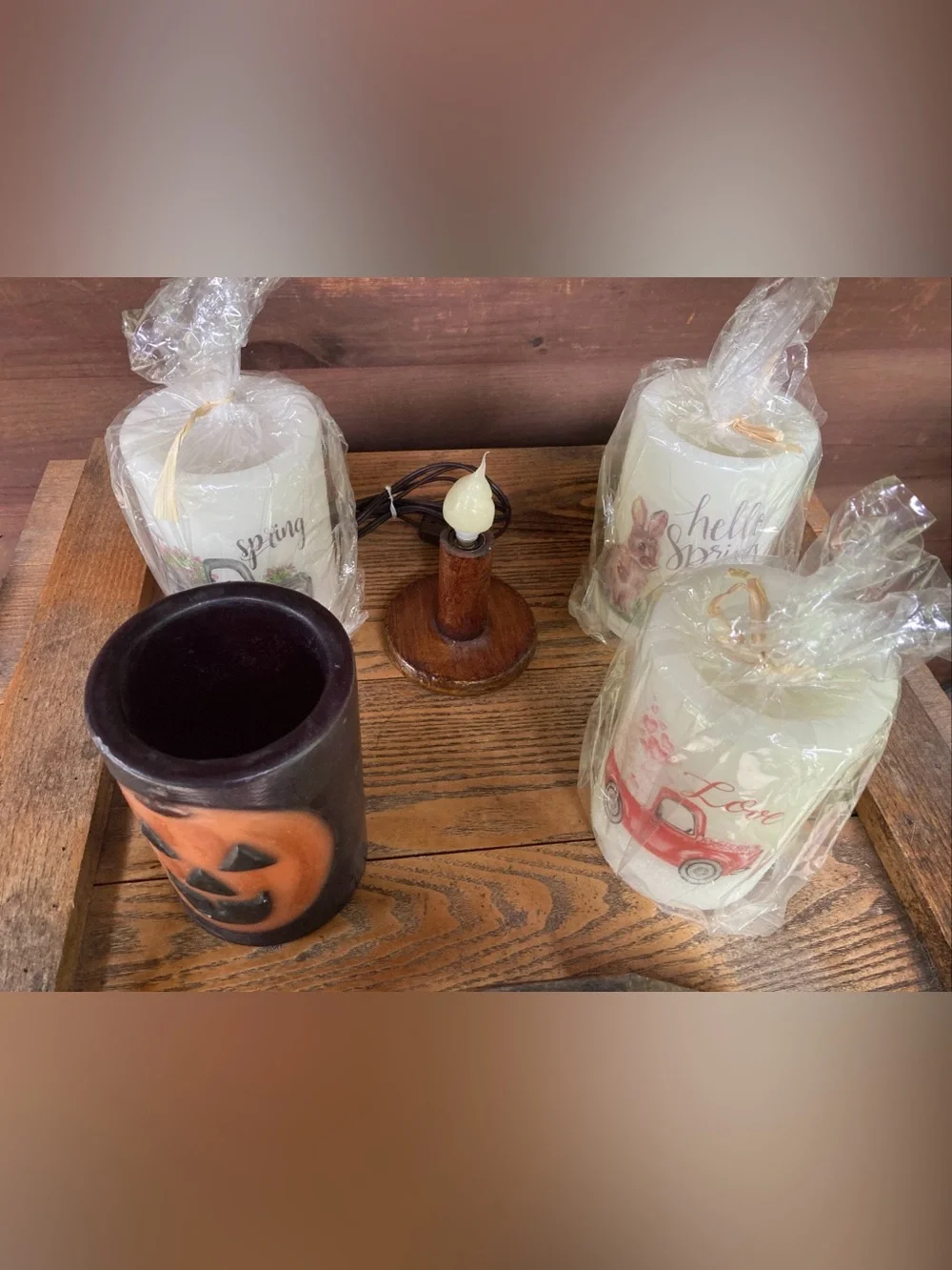 Electric candle 4 seasonal wax luminaries